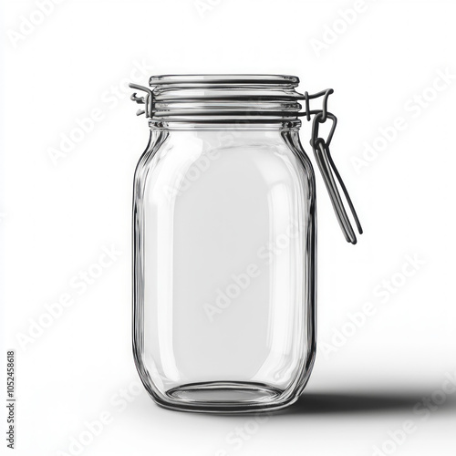 Empty Glass Jar Isolated