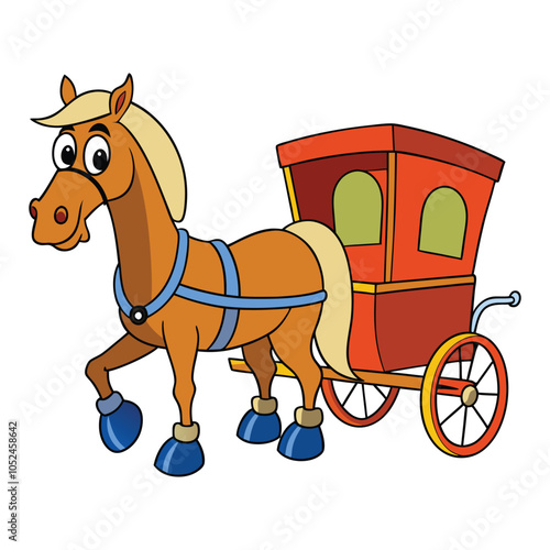 horse and buggy vector