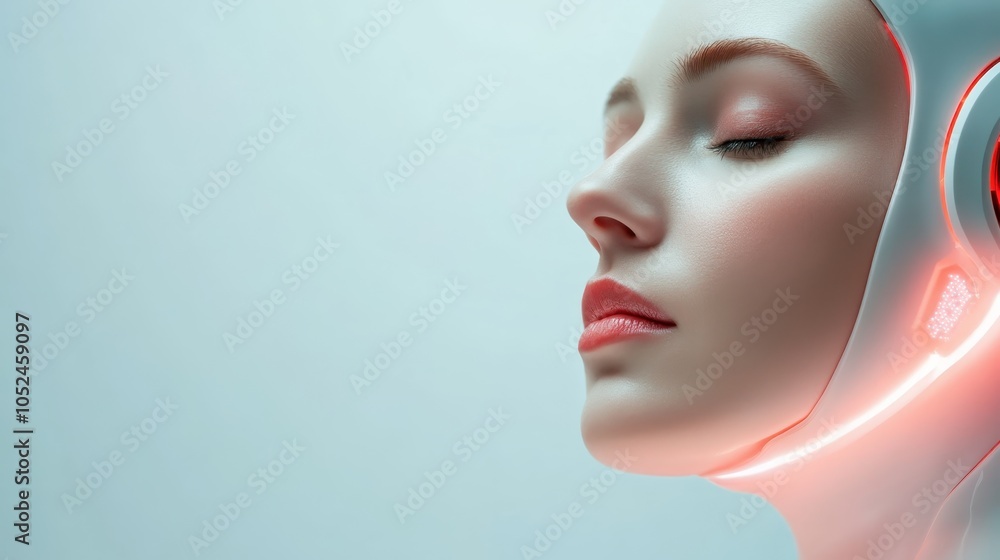A futuristic AI human-like figure depicted in profile, with glowing elements and a serene expression, embodying advanced technology and elegance. A futuristic AI human-like figure depicted in profile, with glowing elements and a serene expression, embodying advanced technology and elegance.
