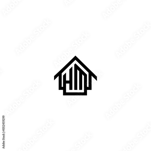HM Home Logo: Monogram Home Icon Design 