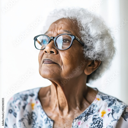 Senior Black Woman Isolated