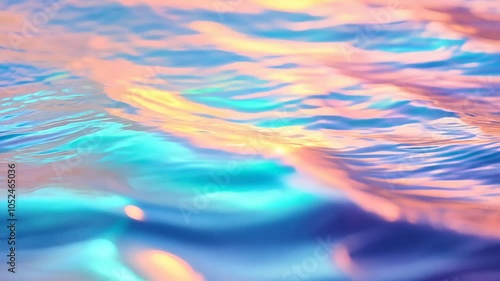 Wide-angle view of iridescent ripples