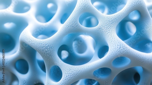 Wallpaper Mural Abstract blue porous structure with interconnected holes. Torontodigital.ca