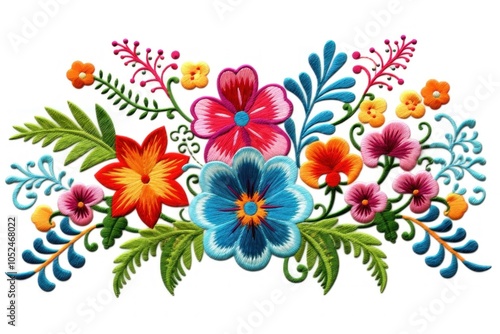 Nature border embroidery pattern plant.