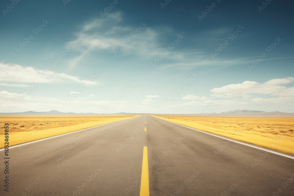 Naklejka premium Road travle outdoors horizon highway.