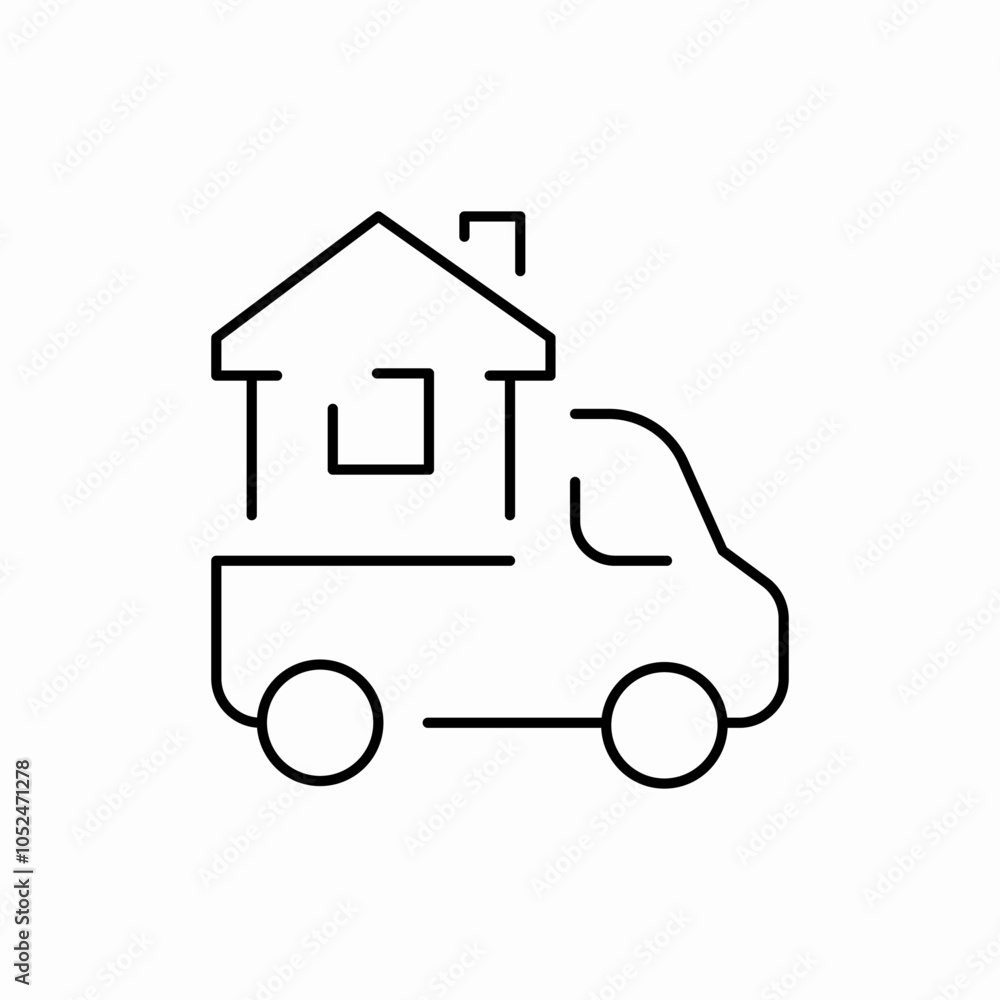 moving truck icon sign vector moving truck icon sign vector