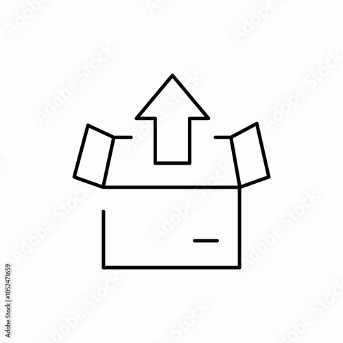 unboxing package icon sign vector