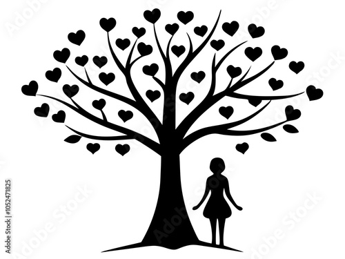 Valentine Vector silhouette of a tree 