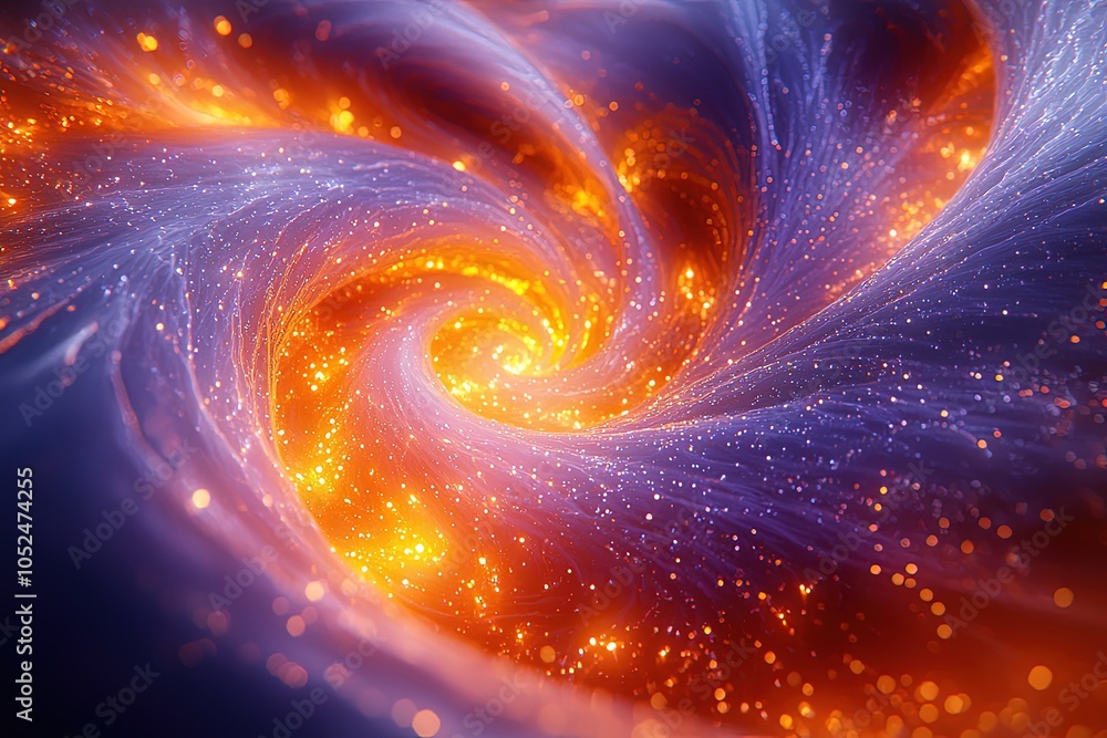 Vibrant cosmic swirl: abstract galaxy with glowing particles and dynamic energy patterns Vibrant cosmic swirl: abstract galaxy with glowing particles and dynamic energy patterns