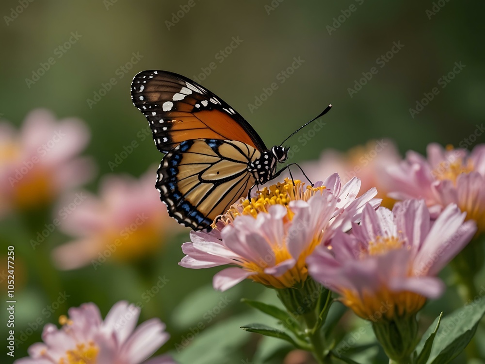 Obraz premium Butterfly resting on a flower.