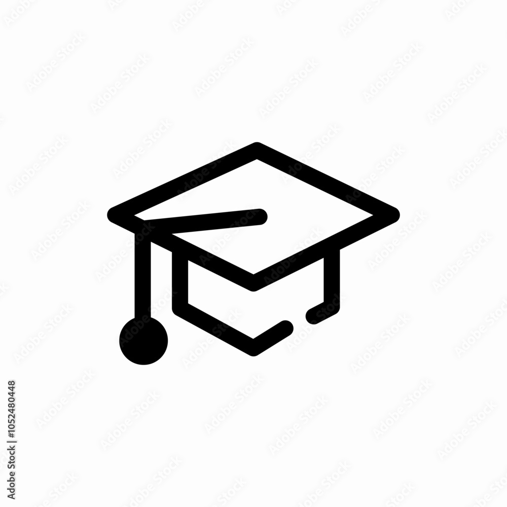 mortar board cap icon sign vector mortar board cap icon sign vector