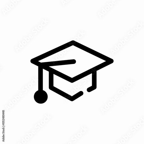 mortar board cap icon sign vector