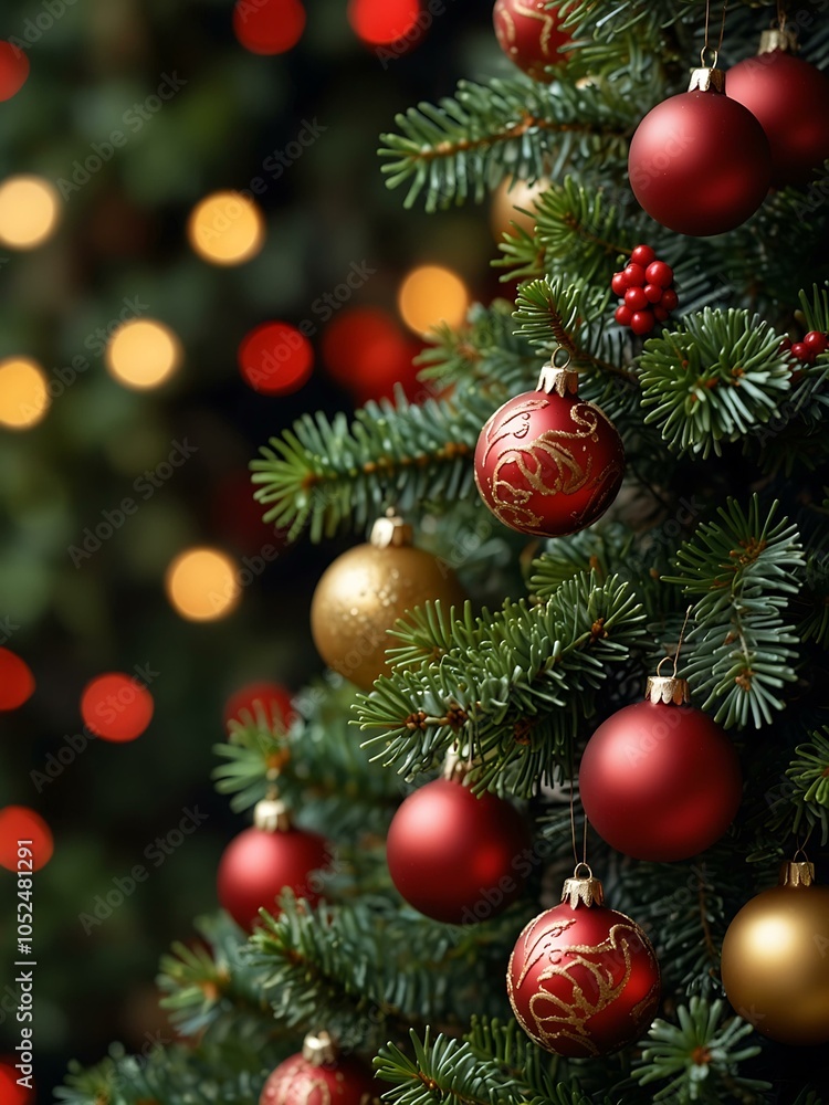 Close-up of a Christmas tree background. Close-up of a Christmas tree background.