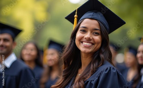 Joyful Graduate Smiling at University Commencement Ceremony