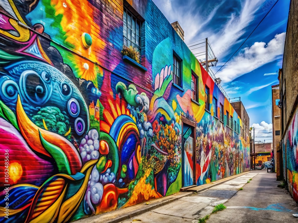 Obraz premium Street Art Vibrancy: Capturing Urban Culture Through Minimalist Photography