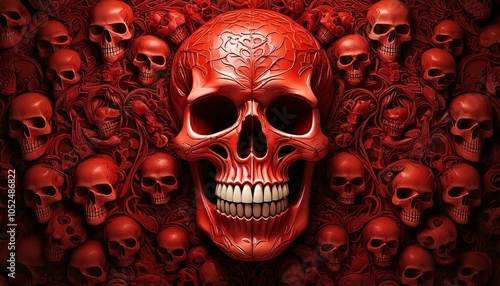 Halloween, Skull, Skull Wall, Ghost