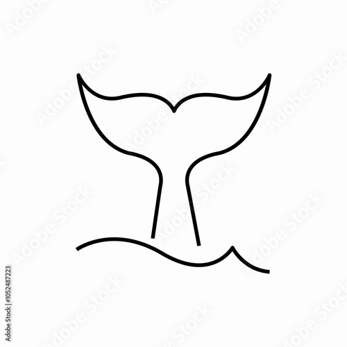 whale tail icon sign vector