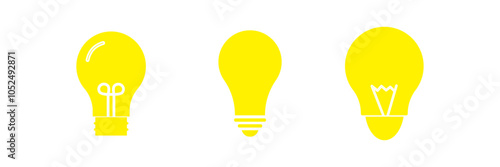Light bulb icon set. Idea icon. Lamp concept. Light bulb, isolated in modern outline, flat, and colored design. Vector illustration