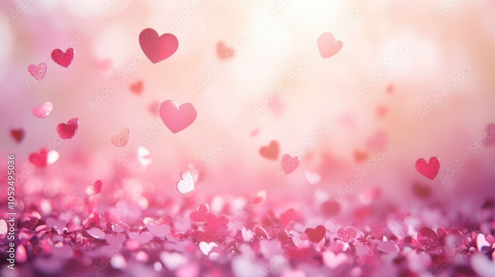 Whimsical heart confetti dance a celebration of love and joy in soft pink hues Whimsical heart confetti dance a celebration of love and joy in soft pink hues