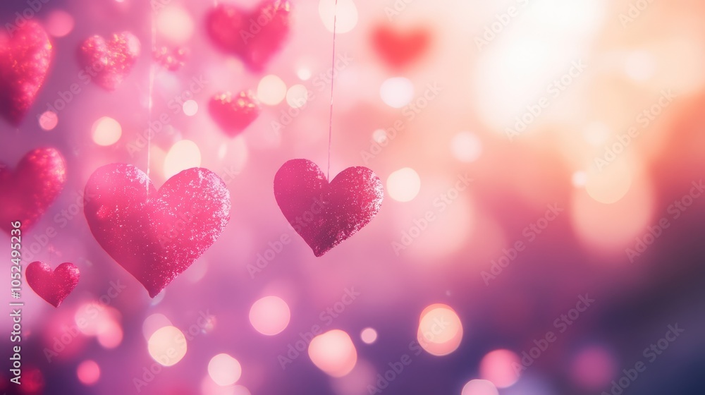 Whimsical hearts floating in a dreamy background of soft lights and colors perfect for valentine's day or romantic themes Whimsical hearts floating in a dreamy background of soft lights and colors perfect for valentine's day or romantic themes