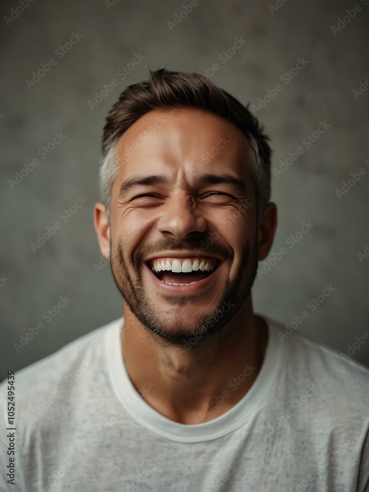 Fototapeta premium Happy adult laughing.