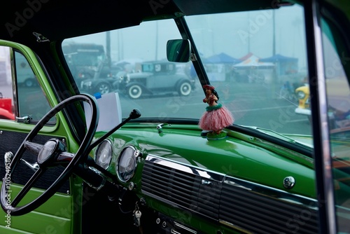 interior detail of a classic car