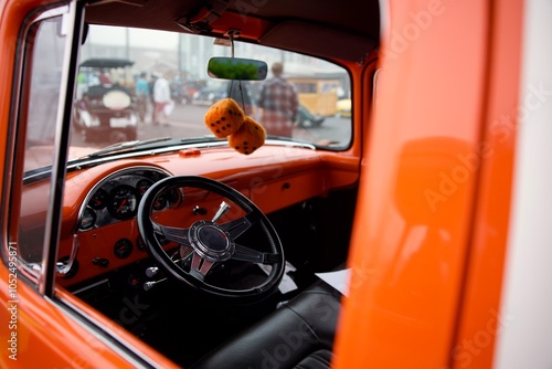 interior detail of vintage collector car