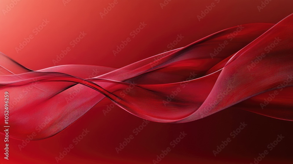 Naklejka premium Dynamic waves of red a visual symphony of fluidity and elegance in motion