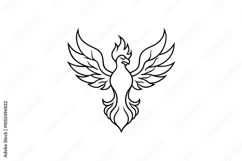 Obraz premium Phoenix's Journey of Rebirth: Bold Vector Illustration Symbolizing Strength, Hope, and Transformation in Adversity