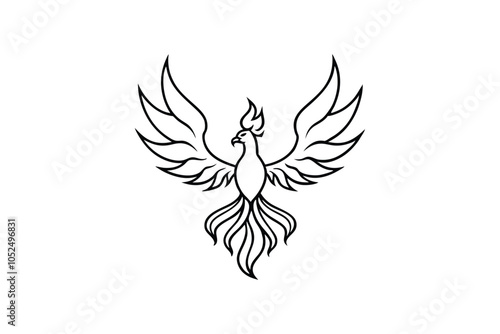 Phoenix's Journey of Rebirth: Bold Vector Illustration Symbolizing Strength, Hope, and Transformation in Adversity
