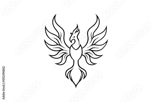 Phoenix's Journey of Rebirth: Bold Vector Illustration Symbolizing Strength, Hope, and Transformation in Adversity