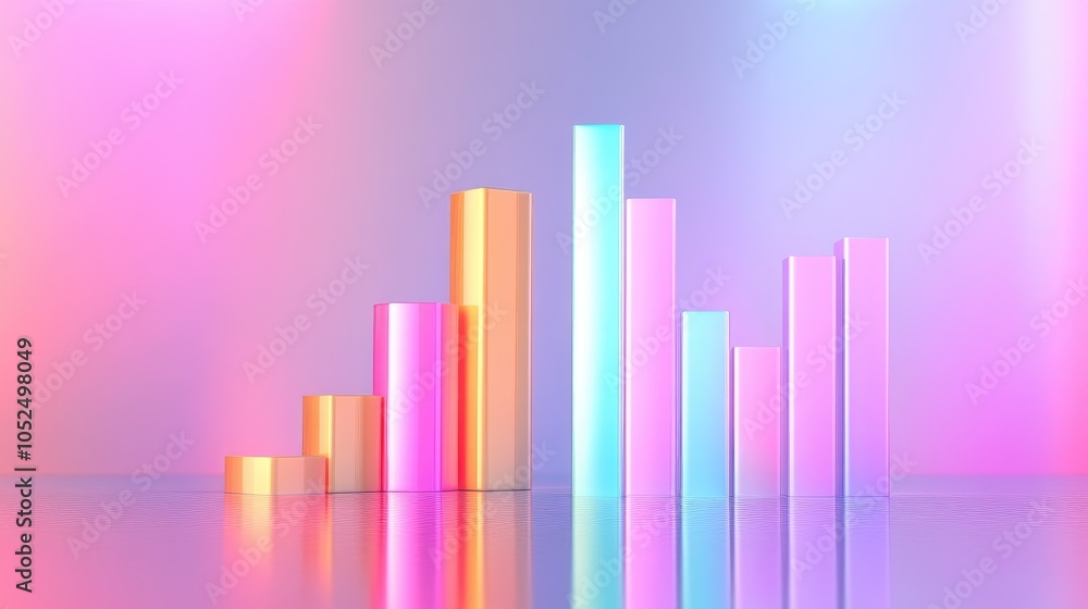 Colorful Abstract Chart in Vibrant Background Colorful Abstract Chart in Vibrant Background