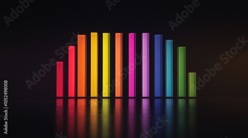 Colorful Sound Wave Bars on a Dark Background