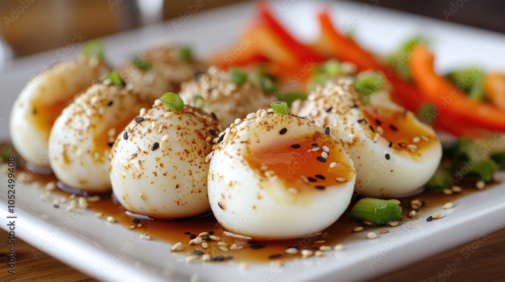 Delicious Soft Boiled Eggs with Sesame Seeds Delicious Soft Boiled Eggs with Sesame Seeds