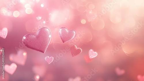 Whimsical floating hearts a dreamy celebration of love and affection in a soft pink atmosphere