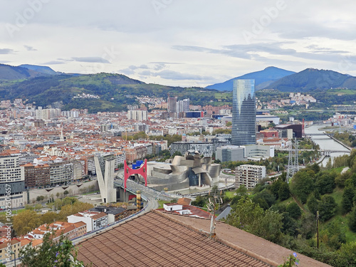 The view of Bilbao from Artxanda mirador, Basque Country, Spain photo