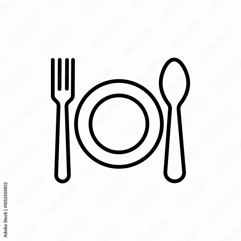 plate knife and fork icon sign vector plate knife and fork icon sign vector
