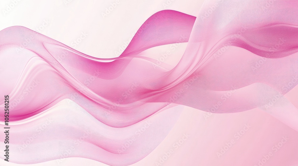 Obraz premium Elegant flowing pink waves a serene abstract background for creative projects