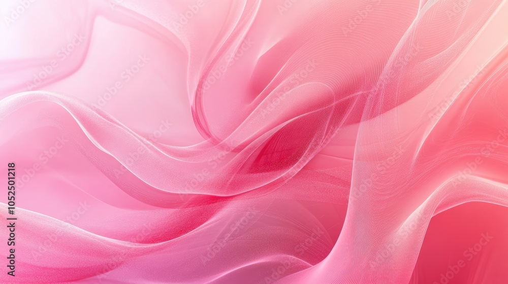 Obraz premium Gentle waves of pink abstract fabric flowing in soft light