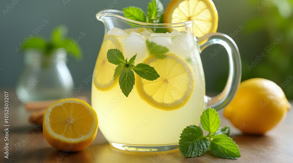 fresh lemonade with mint and lemon fresh lemonade with mint and lemon