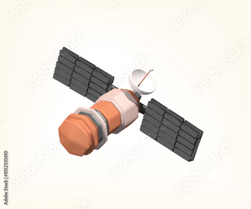 3D Illustration of a Communication Satellite