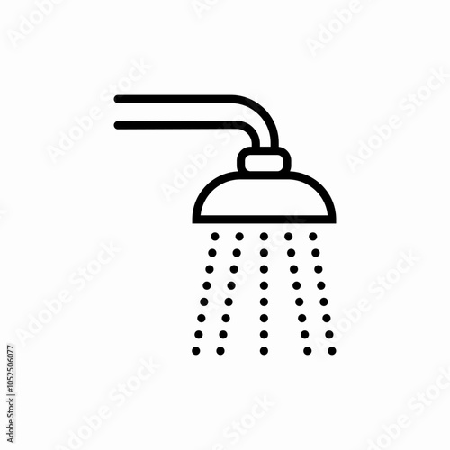 bathroom shower icon sign vector