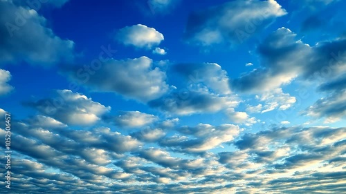 Waves of clouds moving gracefully across the sky