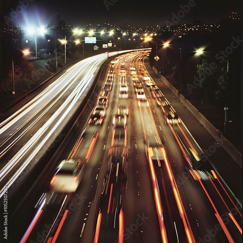 heavy traffic moving at speed on Highway at night, Mortgages, Moving, New Location