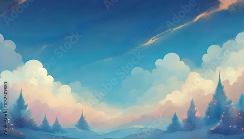 Serene Winter Landscape with Snow-Covered Trees