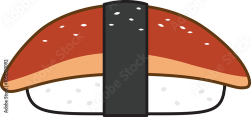 Eel Unagi Nigiri delicious sushi icon.