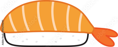 Shrimp delicious Nigiri sushi icon.