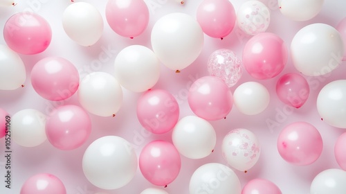 Wallpaper Mural A joyful celebration a colorful array of pink and white balloons for every festive occasion Torontodigital.ca
