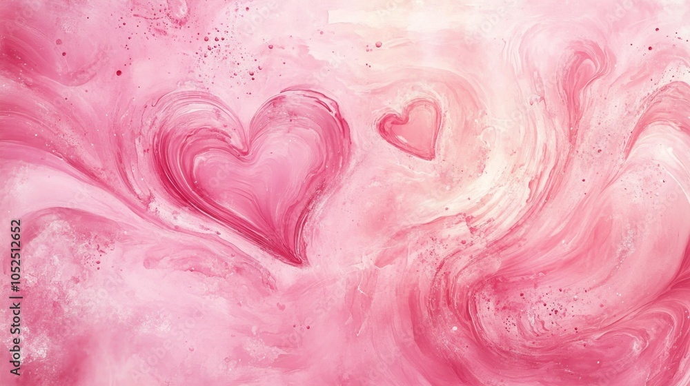 Whimsical hearts in soft pink swirls a dreamy abstract representation of love and affection Whimsical hearts in soft pink swirls a dreamy abstract representation of love and affection