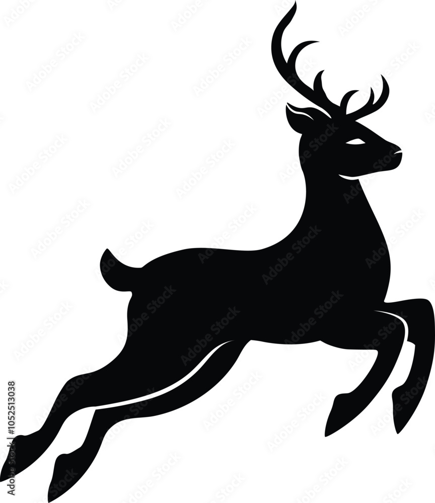 Obraz premium Jumping deer icon logo vector design